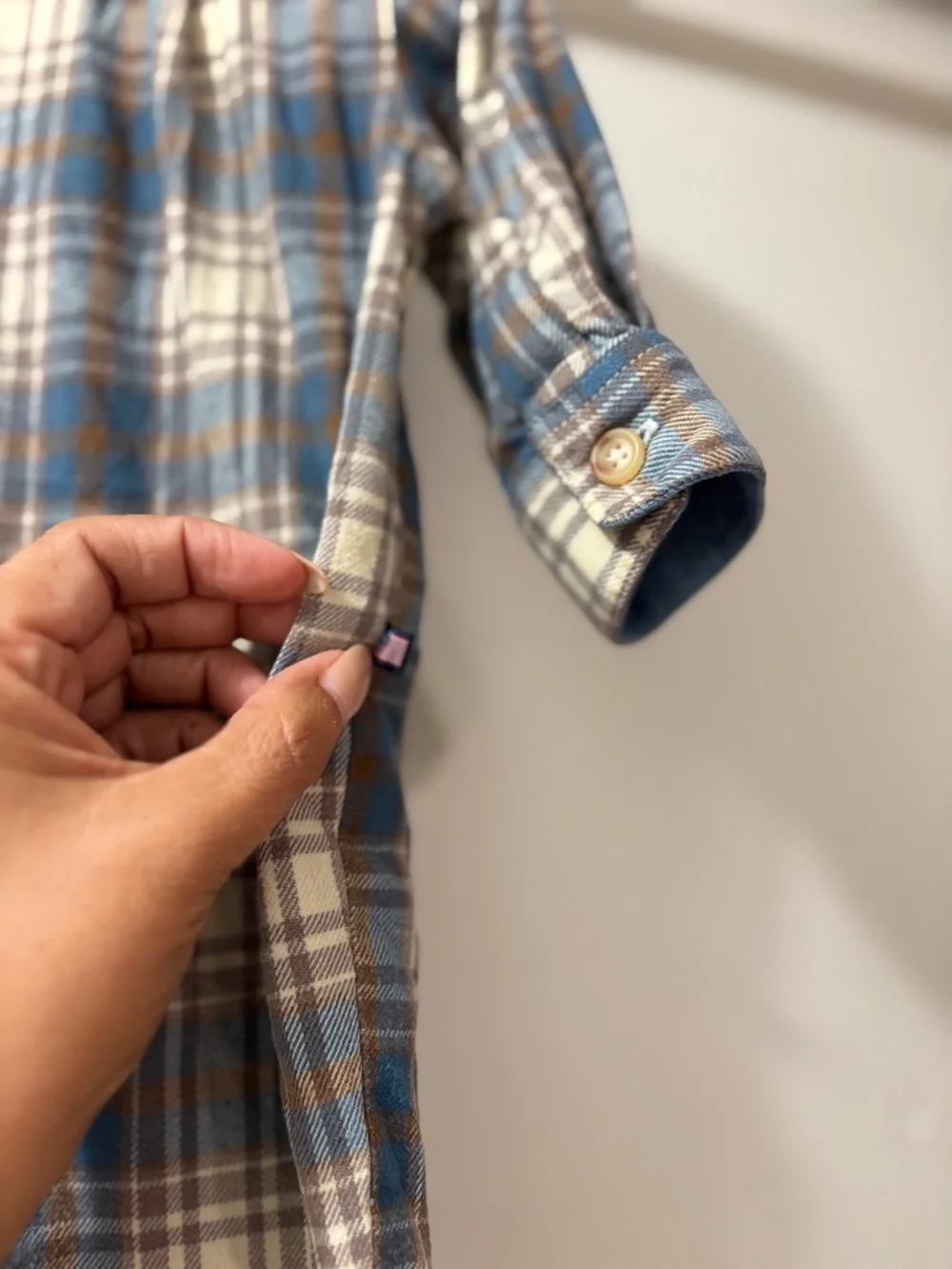 Ralph Lauren Infant Boys Sz 6M Blue Plaid Flannel One Piece Jumpsuit